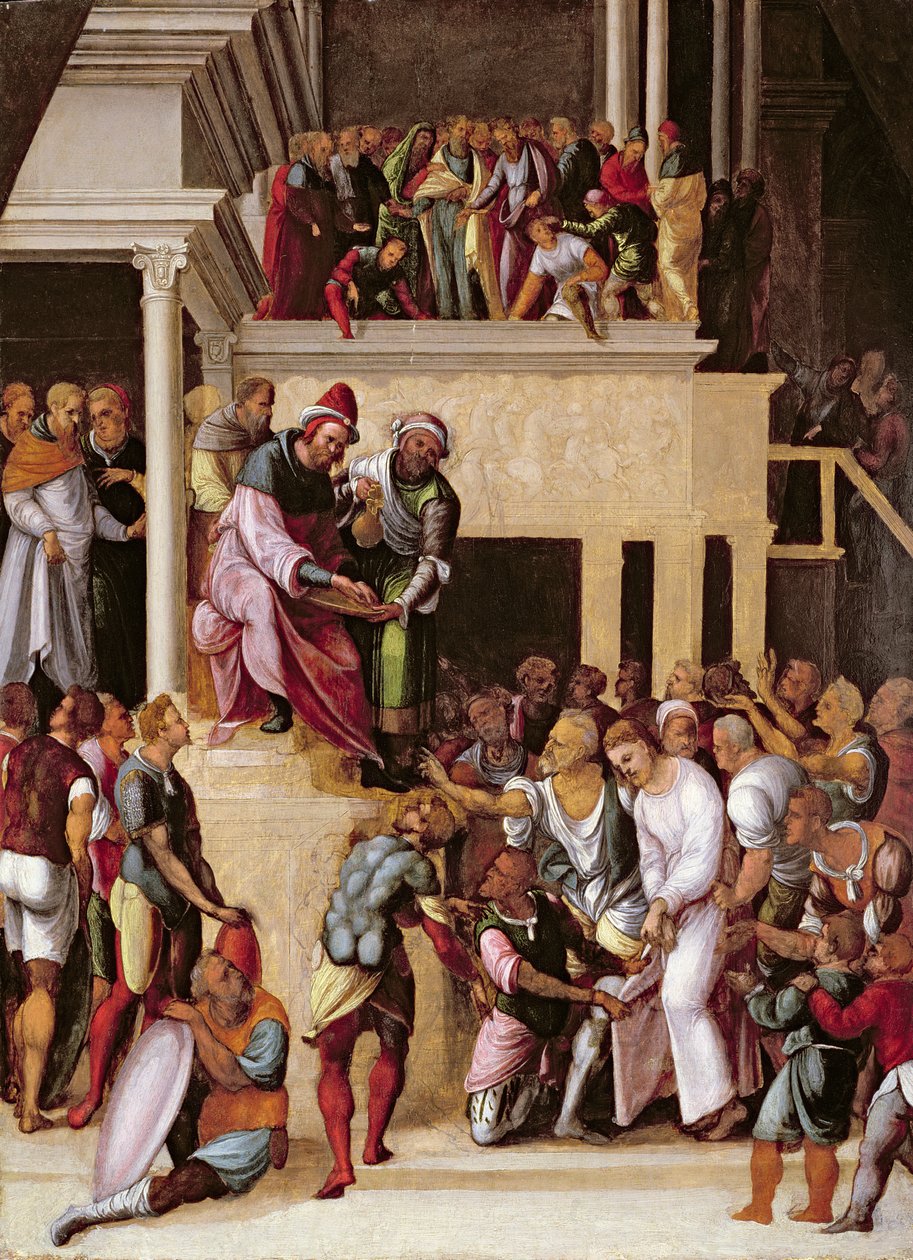 ピラト前のキリスト、1530年頃 作： ロドヴィコ・マッゾリーノ