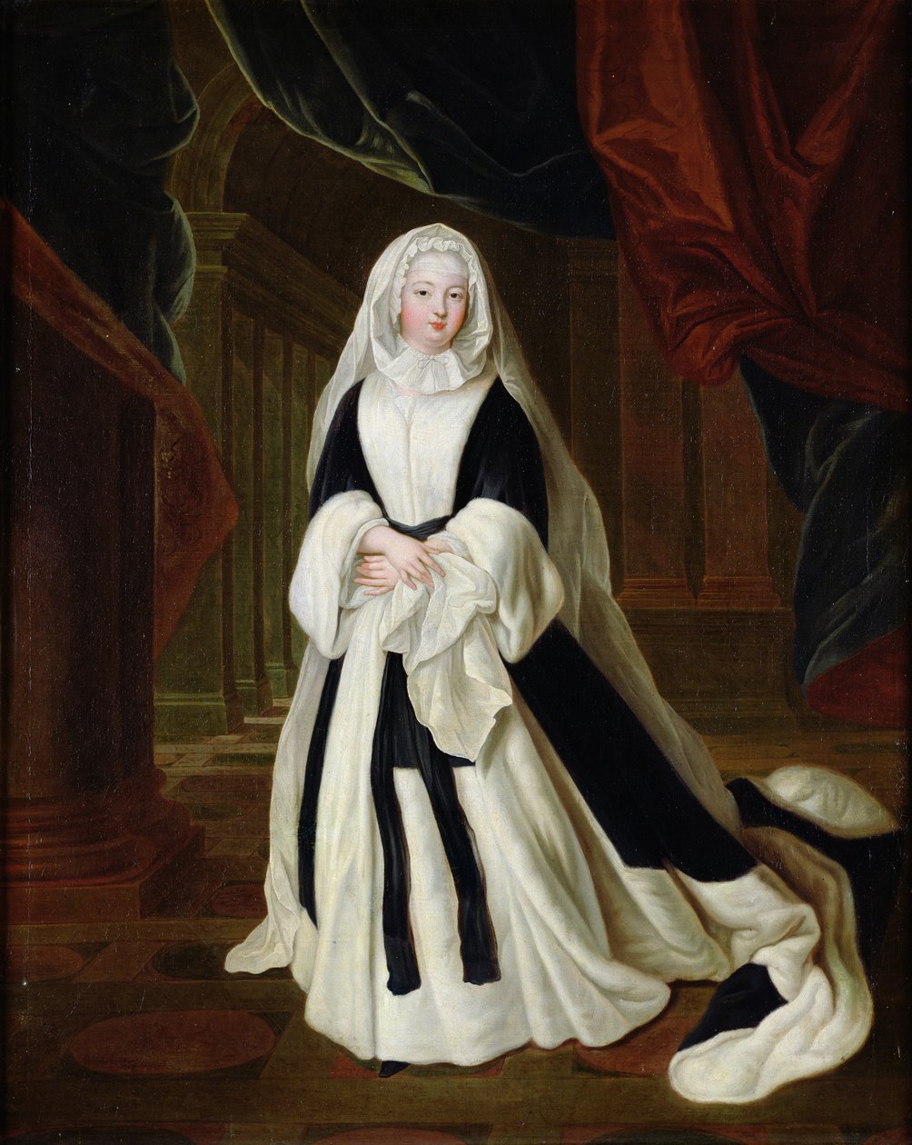ルイ・フランソワーズ・ド・ブルボン（1673-1743）の肖像1717年以降の喪服のマドモアゼル・ド・ナント 作： ルイ・ド・シルベストル
