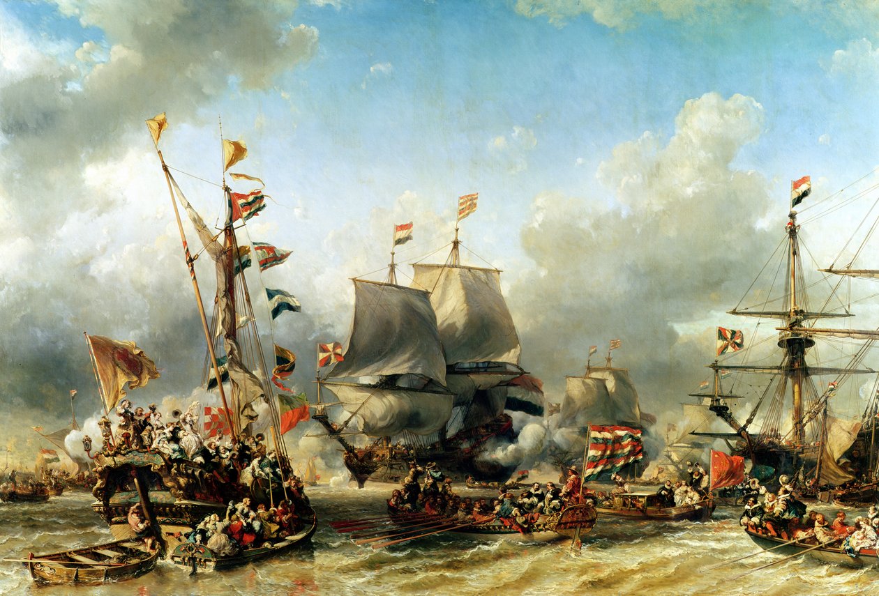 1667、1850-51年のロイターとウィリアム・デ・ウィットの乗船 作： ユージン・イザベイ