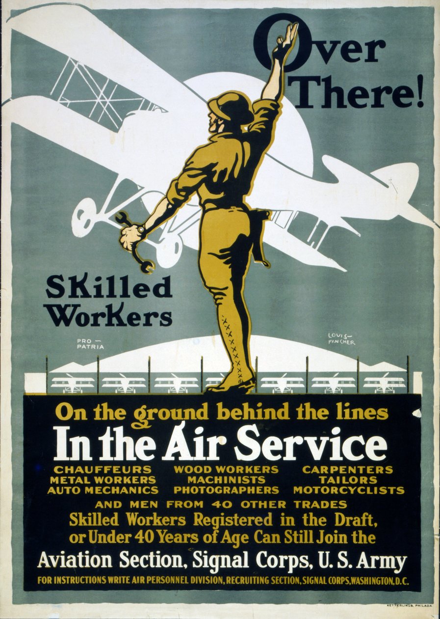 あそこ！熟練労働者、舞台裏で-1917年の航空サービス 作： ルイ・ファンチャー