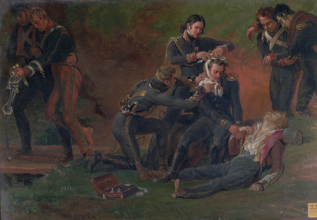 ジャン・ドミニク・ラリー男爵（1766-1843）1812年9月7日、モスクワの戦いで負傷者を負う 作： ルイ・レジューヌ
