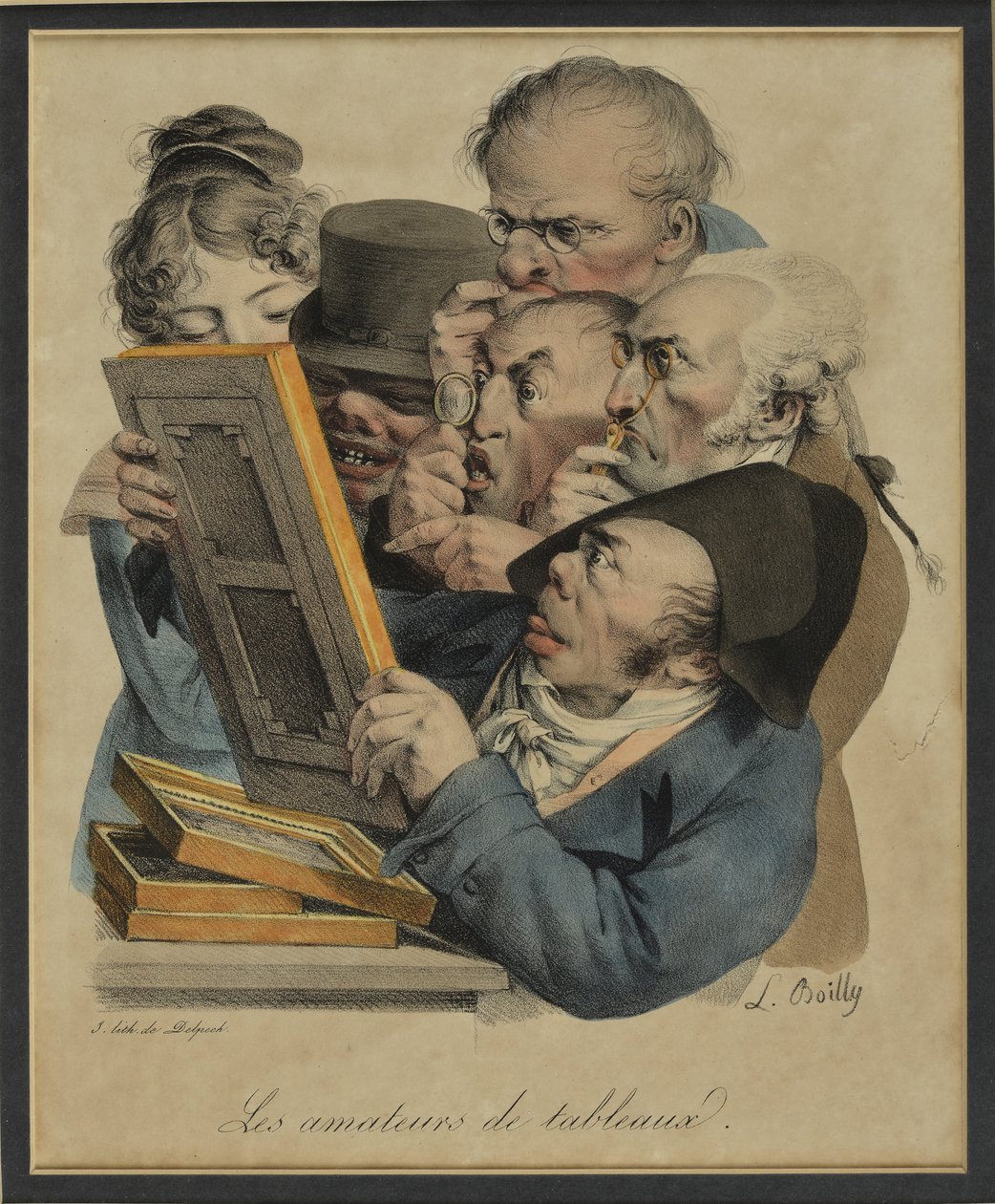 Les Amateurs de Tableux、1823年（手塗りのlitho） 作： ルイレオポルドボイリー