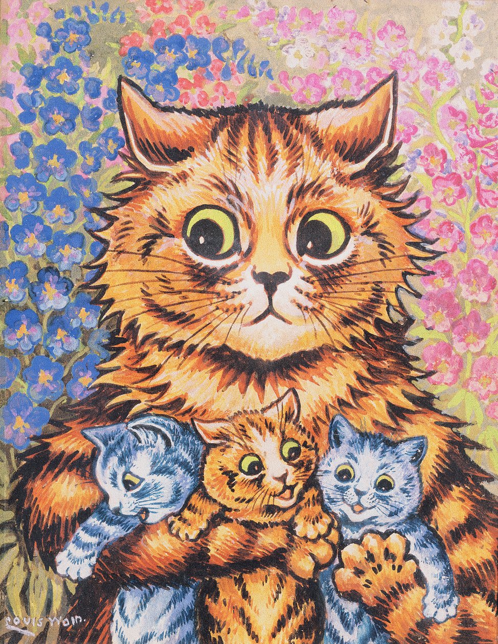 子猫と猫 作： ルイス・ウェイン