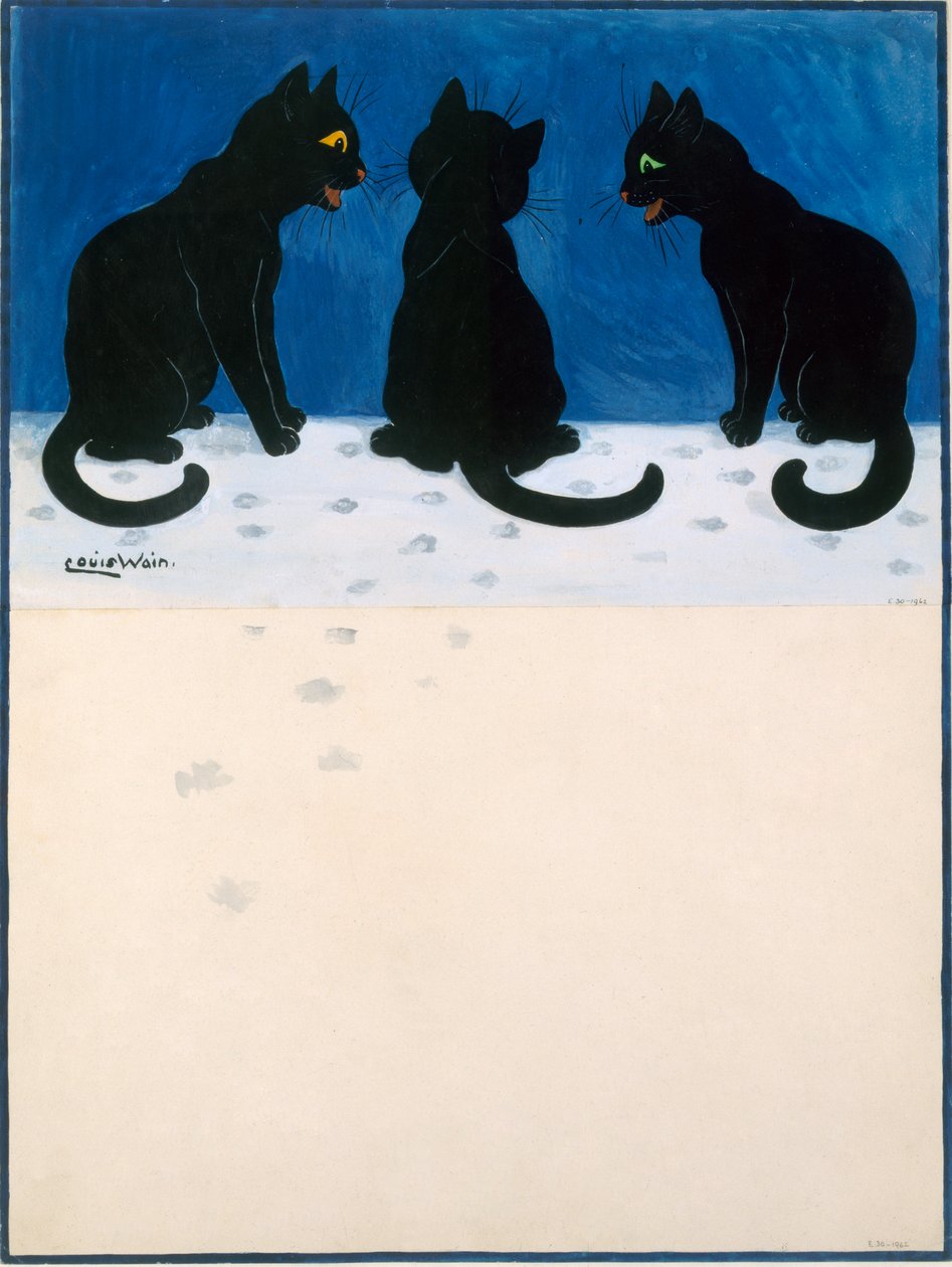 雪の中の黒猫 作： ルイス・ウェイン