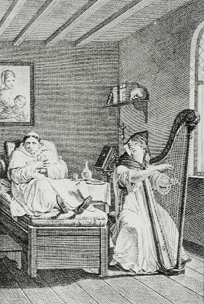 彼女が歌っている間、アンブロシオはLEpineによって刻まれた、喜びで聞いた 作： ルイス・ラフィット