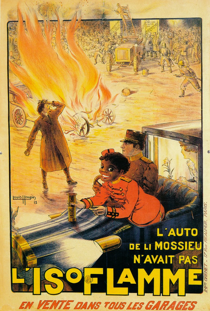 Isoflamme消火器の広告、1913 作： ルイ・ウーピン