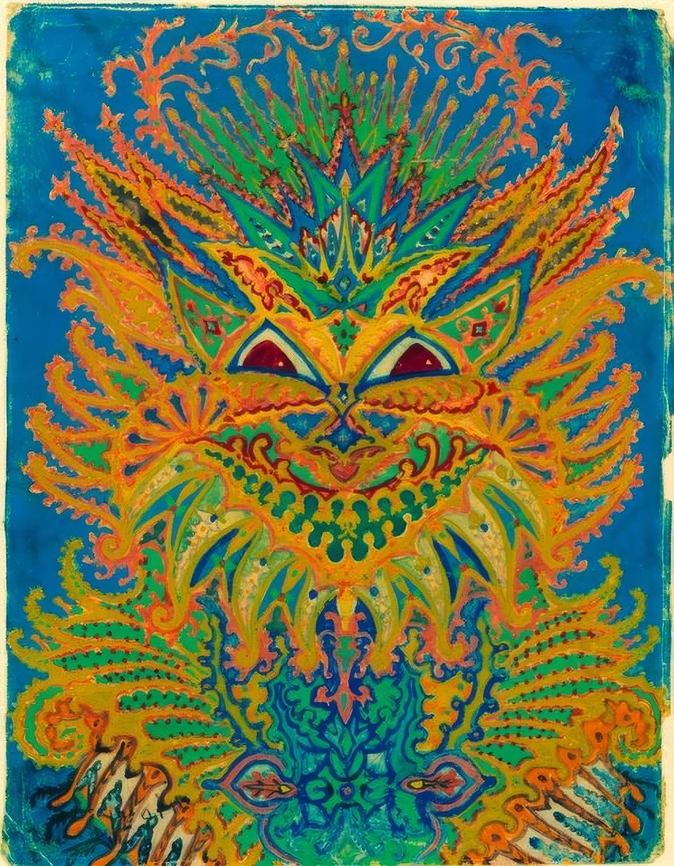 万華鏡猫：青の猫パターン 作： ルイス・ウェイン