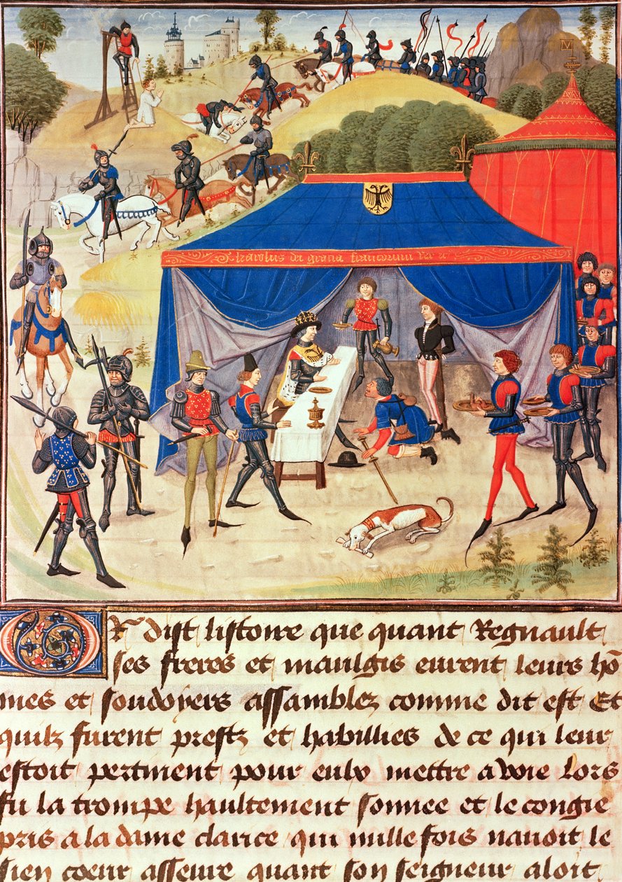 Ms 5073 fol.253v Renaud de Montauban and Charlemagne（742-814）、from the Renaud de Montauban cycle 作： ロイセットリーデット