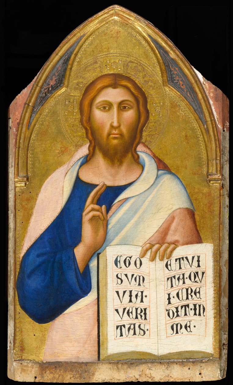 キリストの祝福、1355-1360年（テンペラとパネル上の金箔） 作： ルカ・ディ・トメ