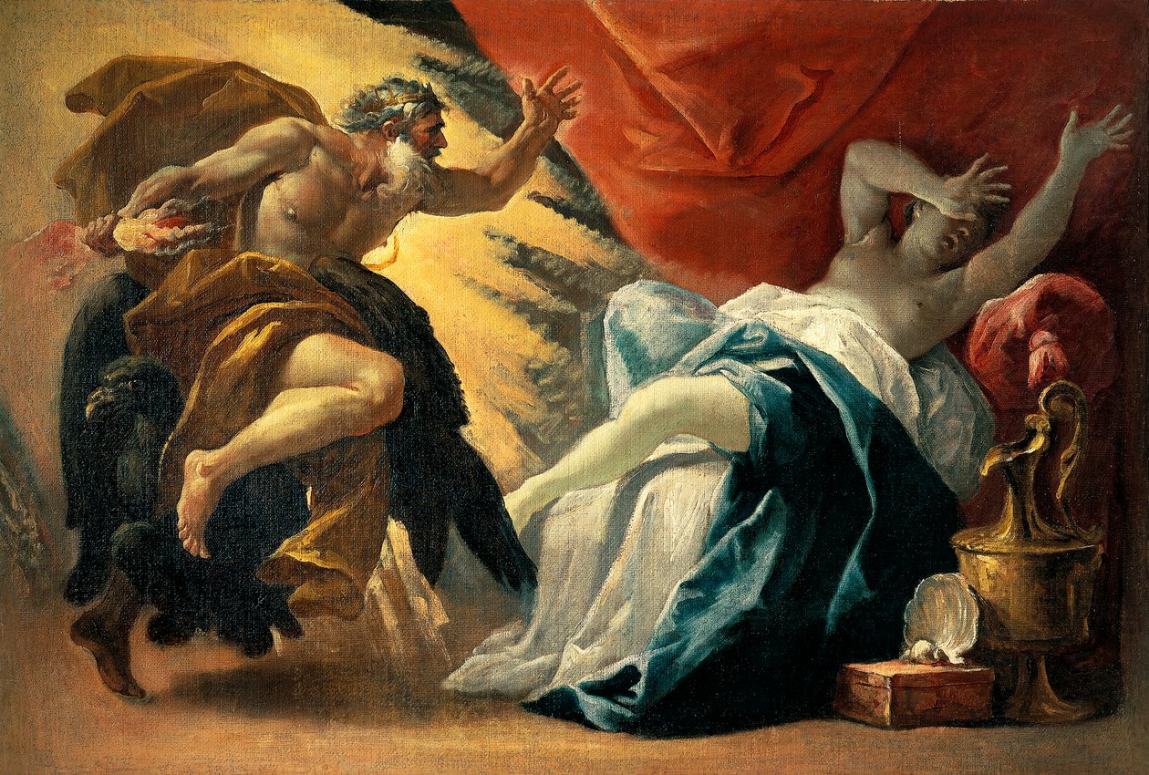 ルカ・フェラーリ（1605-1654）の「ジュピターとセメレ」。 作： ルカ・フェラーリ