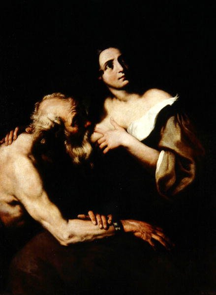 ローマの慈善団体（キャンバスに油彩） 作： ルカ・ジョルダーノ