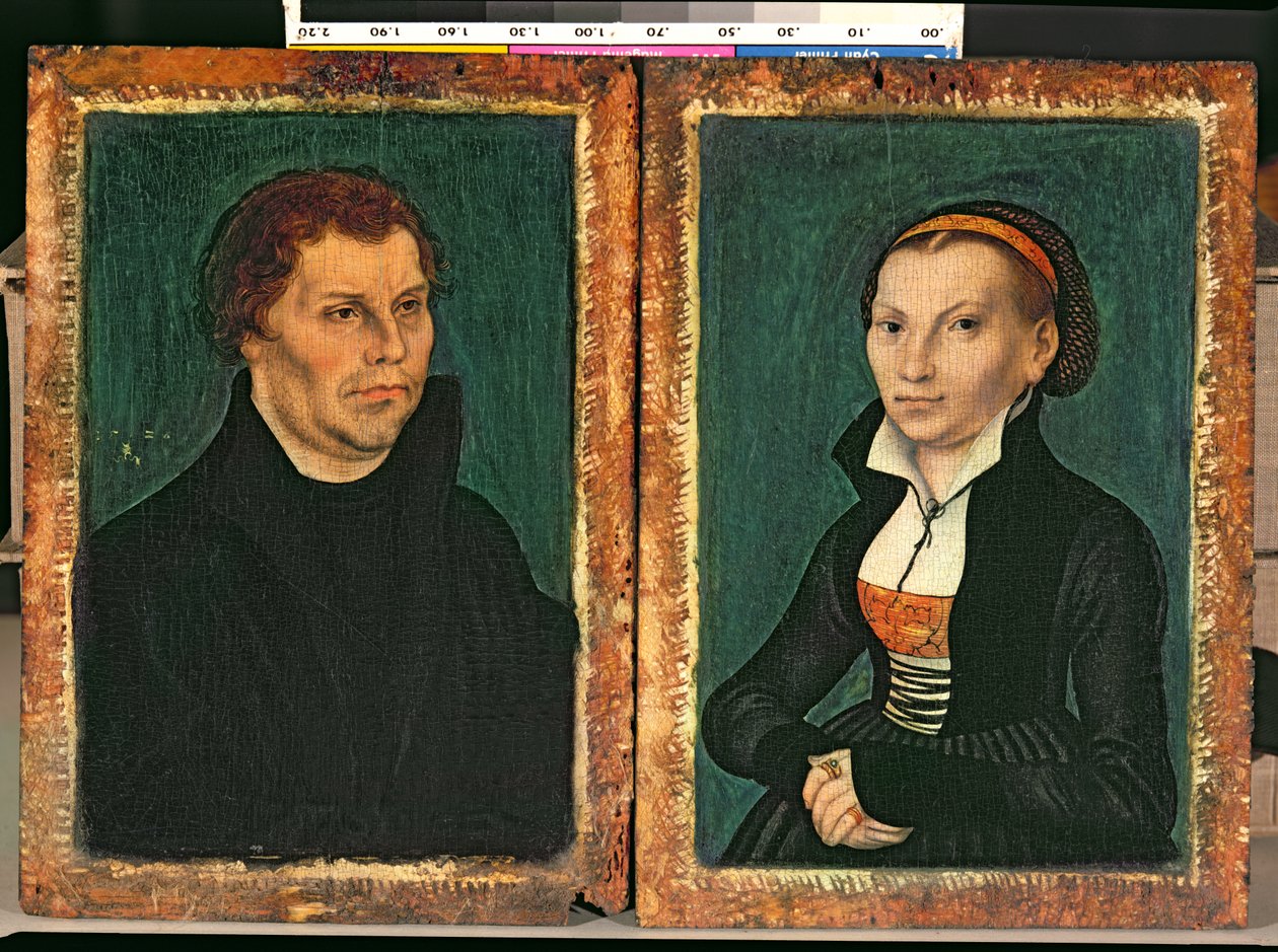 マーティンルター、ボラのキャサリン、1526年頃 作： ルーカス・クラナッハ・ザ・エルダー