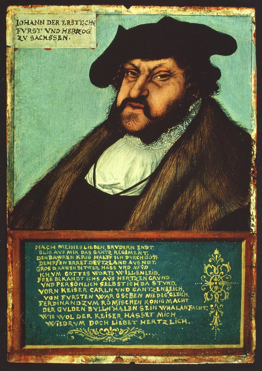 ジョンI（1468-1532）の肖像、ザクセンの選挙人、1533年頃 作： ルーカス・クラナッハ・ザ・エルダー