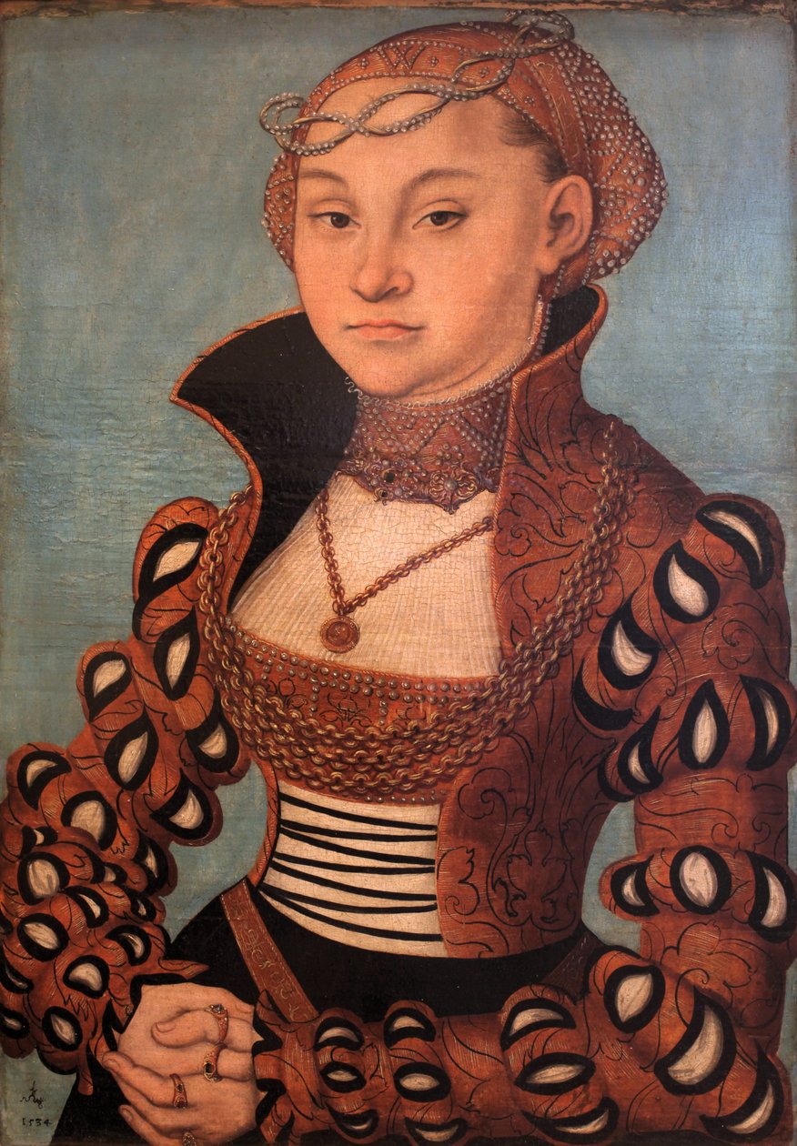 高貴なサクソン人の女性の肖像画 作： ルーカス・クラナッハ・ザ・エルダー