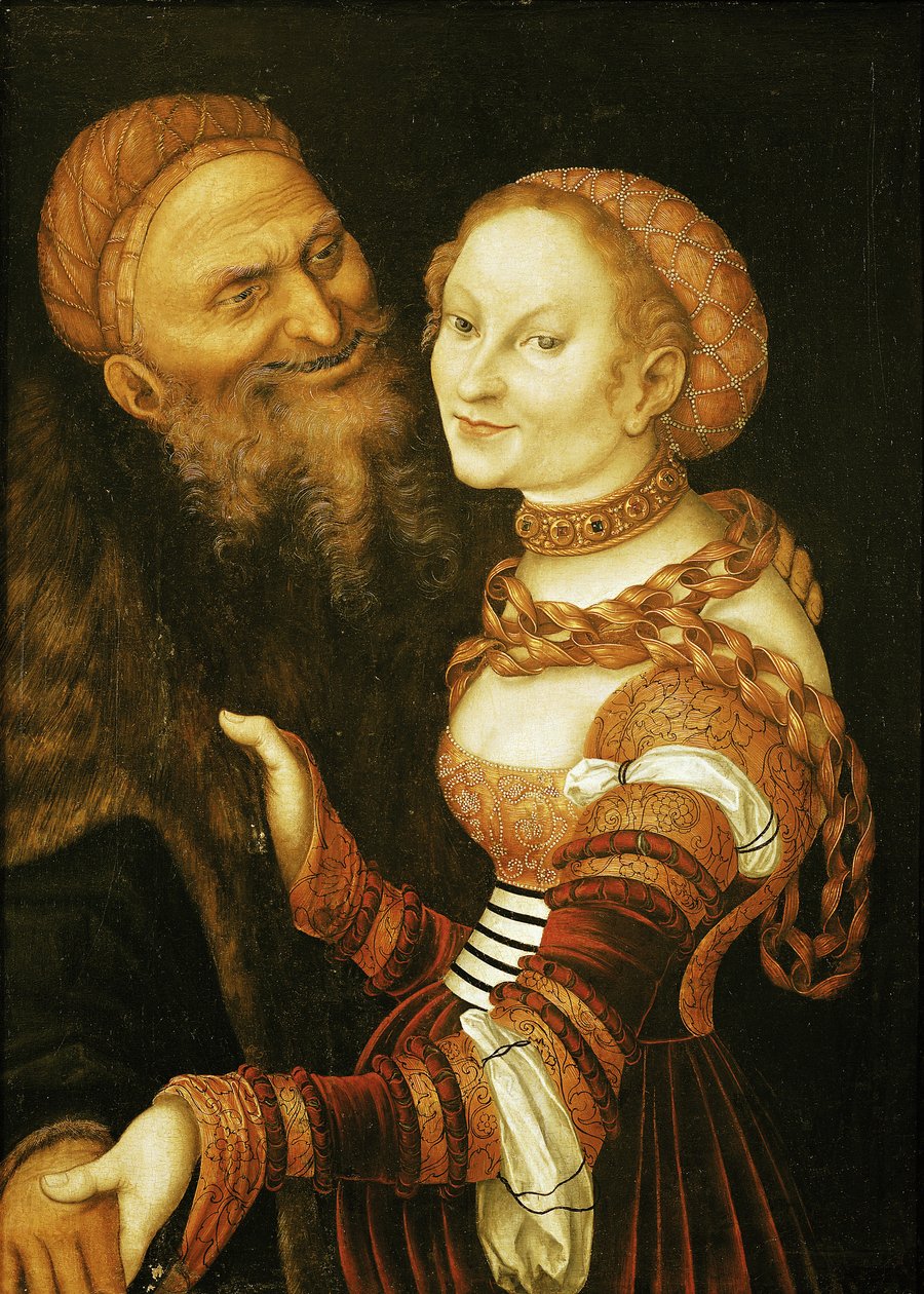遊女と老人、1530年頃 作： ルーカス・クラナッハ・ザ・エルダー
