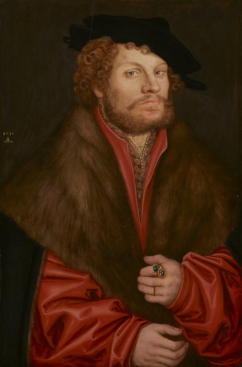 モリッツ・ブフナーの肖像、1520年頃 作： ルーカス・クラナッハ・ザ・エルダー