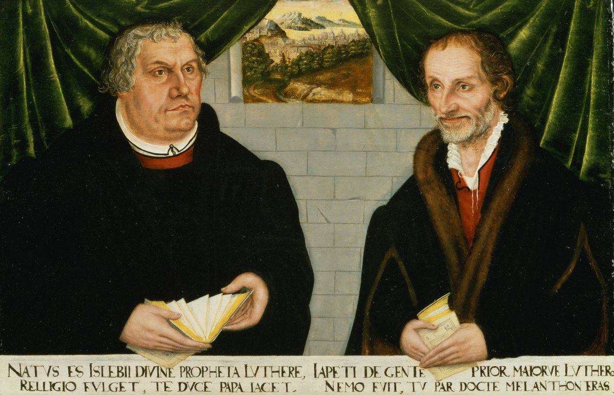 マーティン・ルター（1483-1546）とフィリップ・メランチソン（1497-1560）の二重の肖像 作： ルーカス・クラナッハ・ザ・ヤング