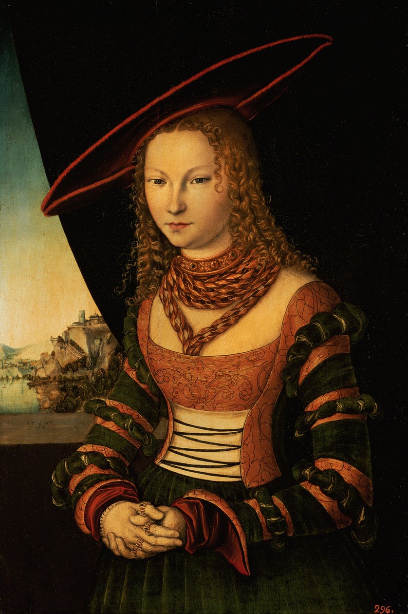 女性の肖像、1526年 作： ルーカス・クラナッハ・ザ・エルダー