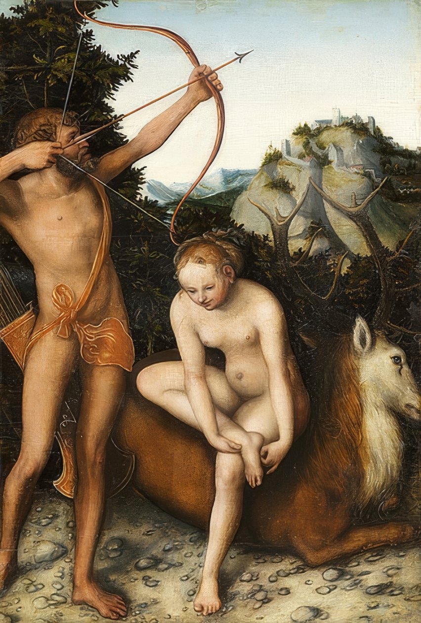 ApollとDiana。 1530年頃 作： ルーカス・クラナッハ・ザ・エルダー