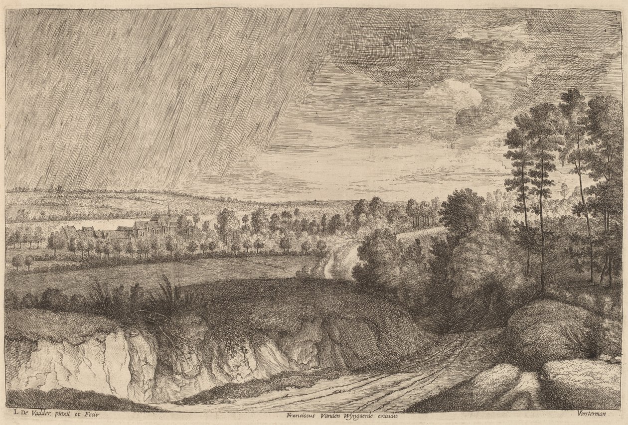 雨の風景 作： Lodewijk deVadderの後のLucasEmil Vosterman