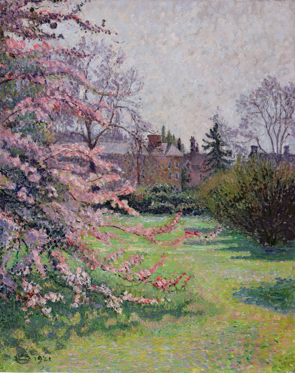 日本のカニのリンゴの花、キュー、1921年 作： ルシアン・ピサロ