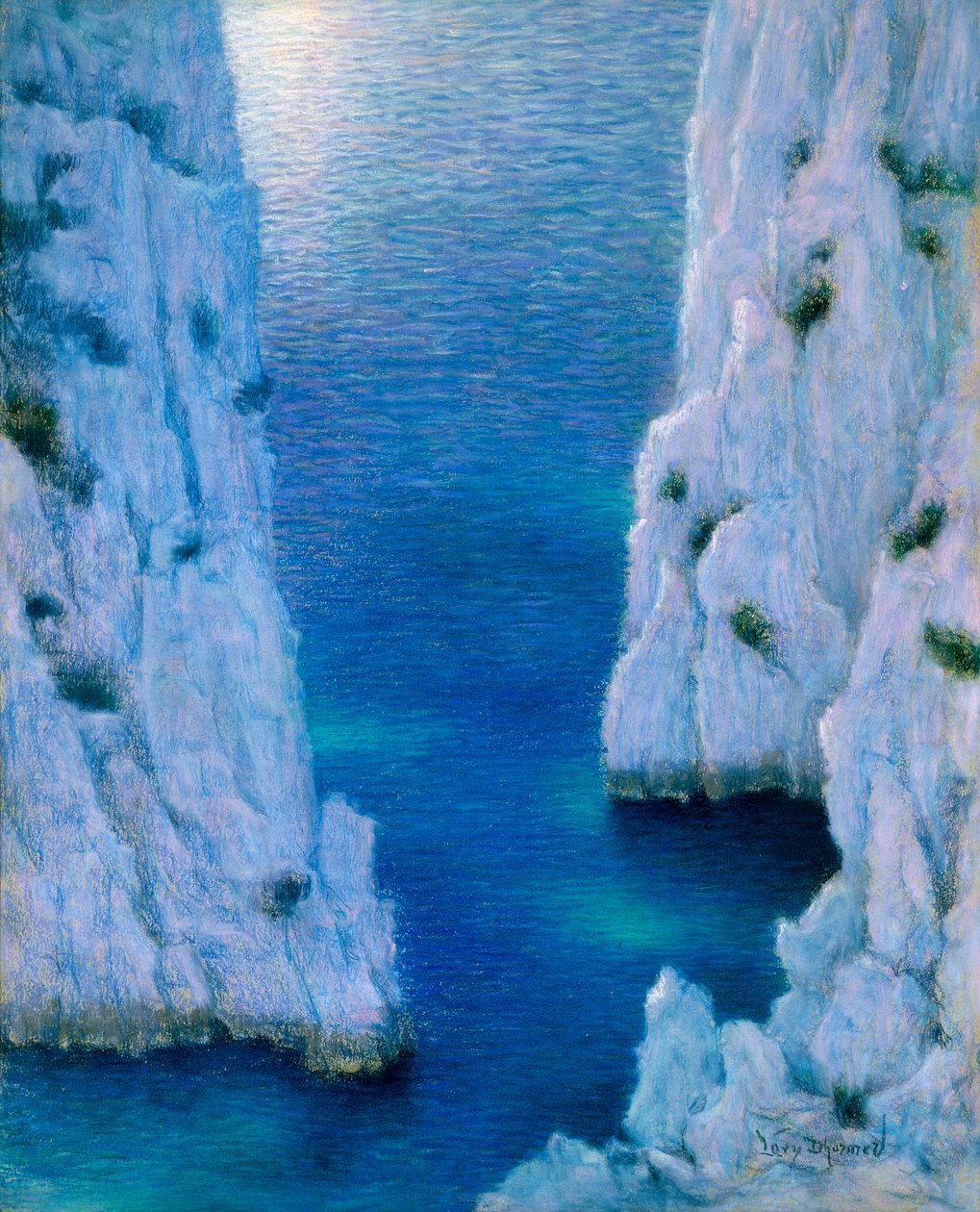 La Calanque, c.1936 (紙にパステル) 作： ルシアン・レヴィ＝ダーマー
