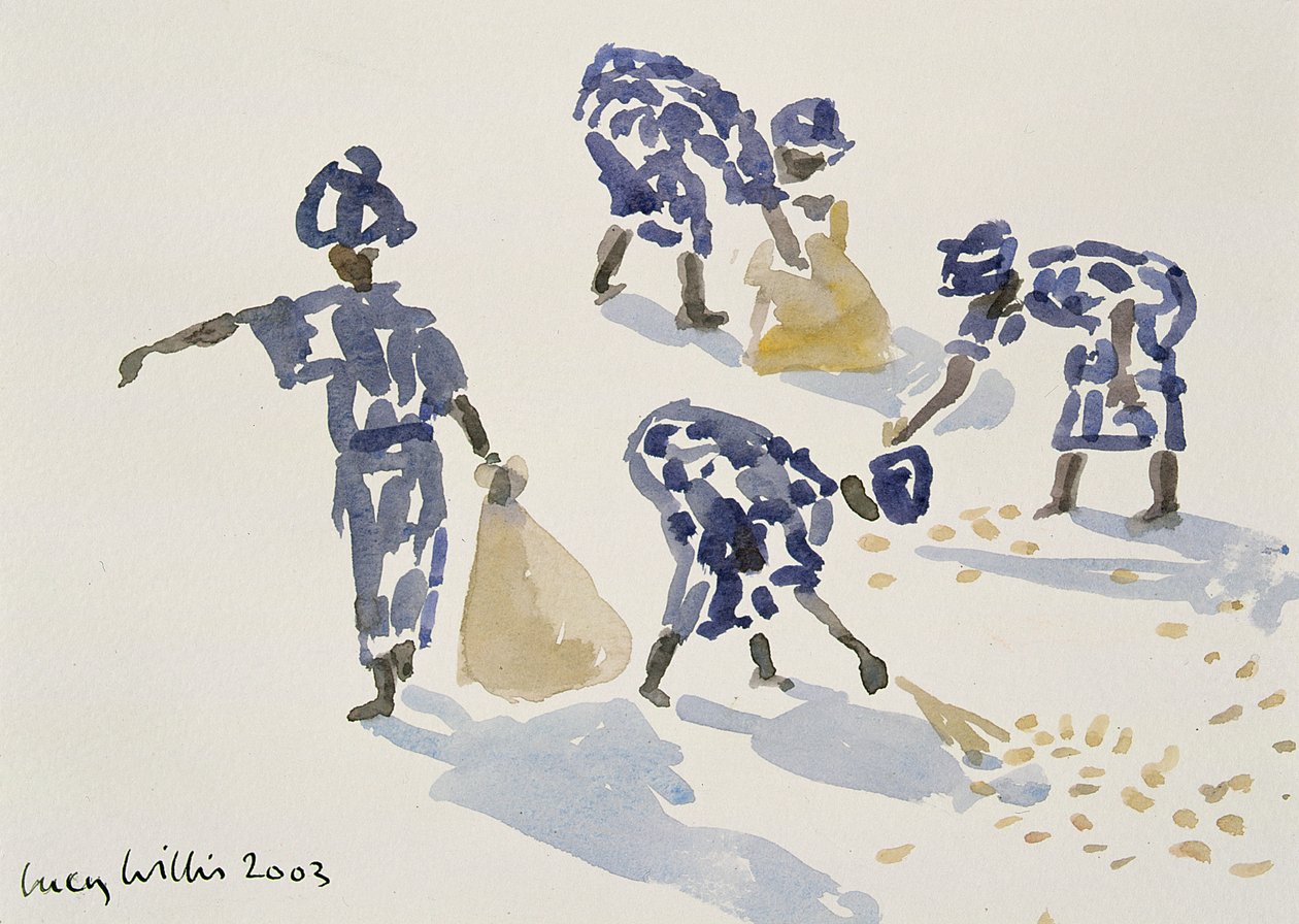 Clearing Leaves、セネガル、2003（紙にトイレ） 作： ルーシーウィリス