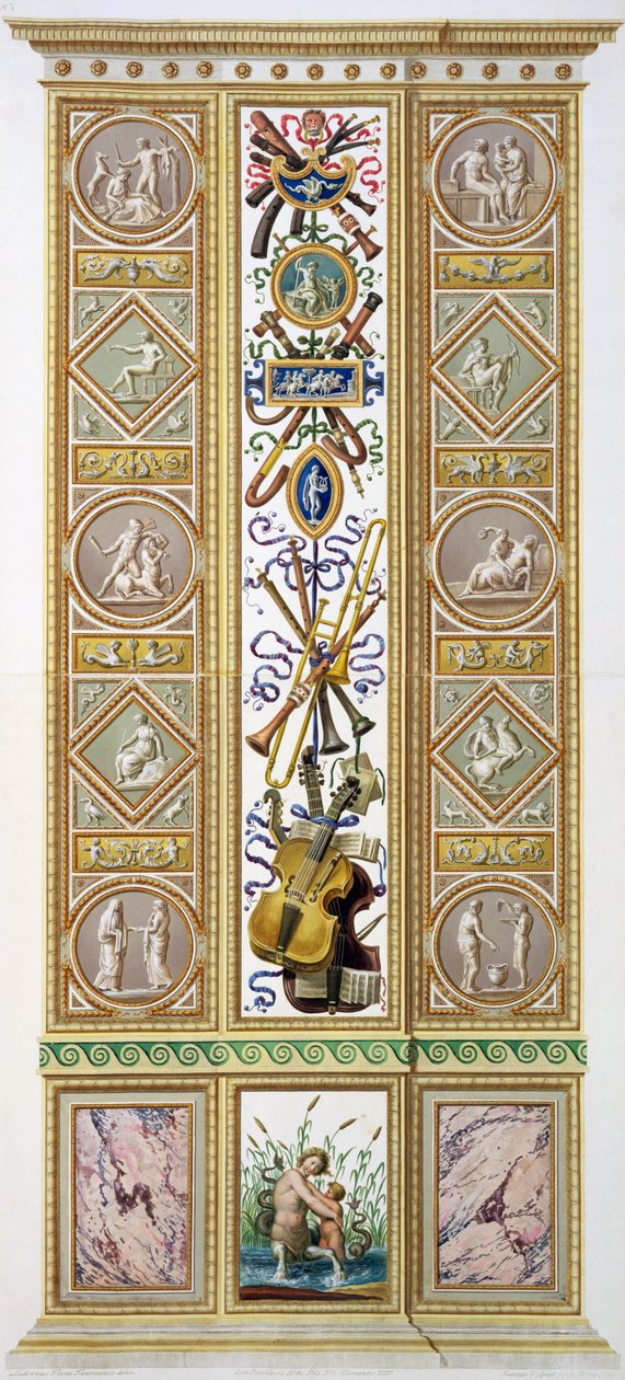 Ioannes Volpatoによって刻まれたバチカンのラファエルロッジアのパネル、1770年頃（銅版は後から手で色付け） 作： Ludovicus Tesio Taurinensis