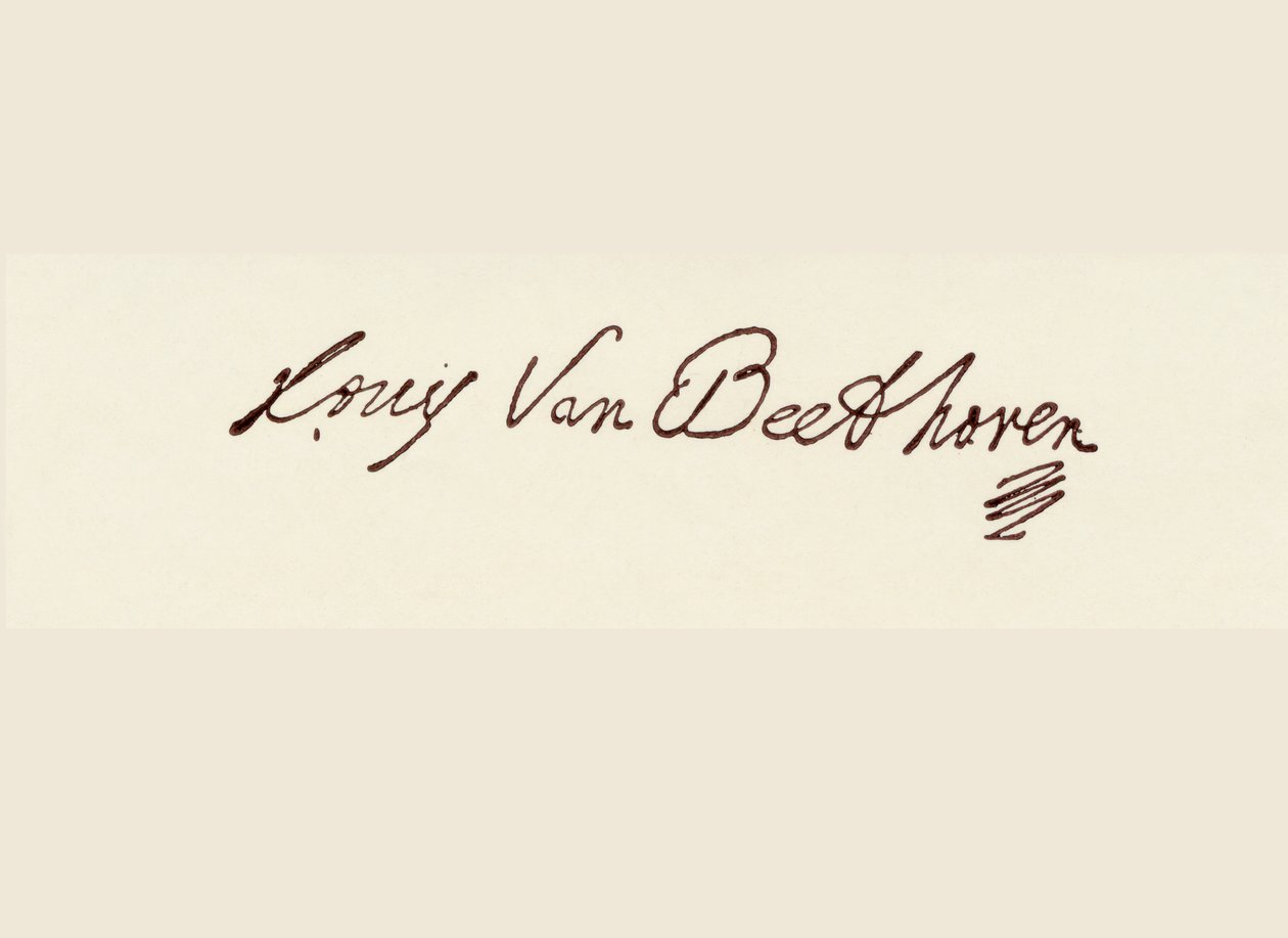 Ludvig van Beethoven（ペンとインク）の署名 作： ルートヴィヒ・ヴァン・ベートーヴェン