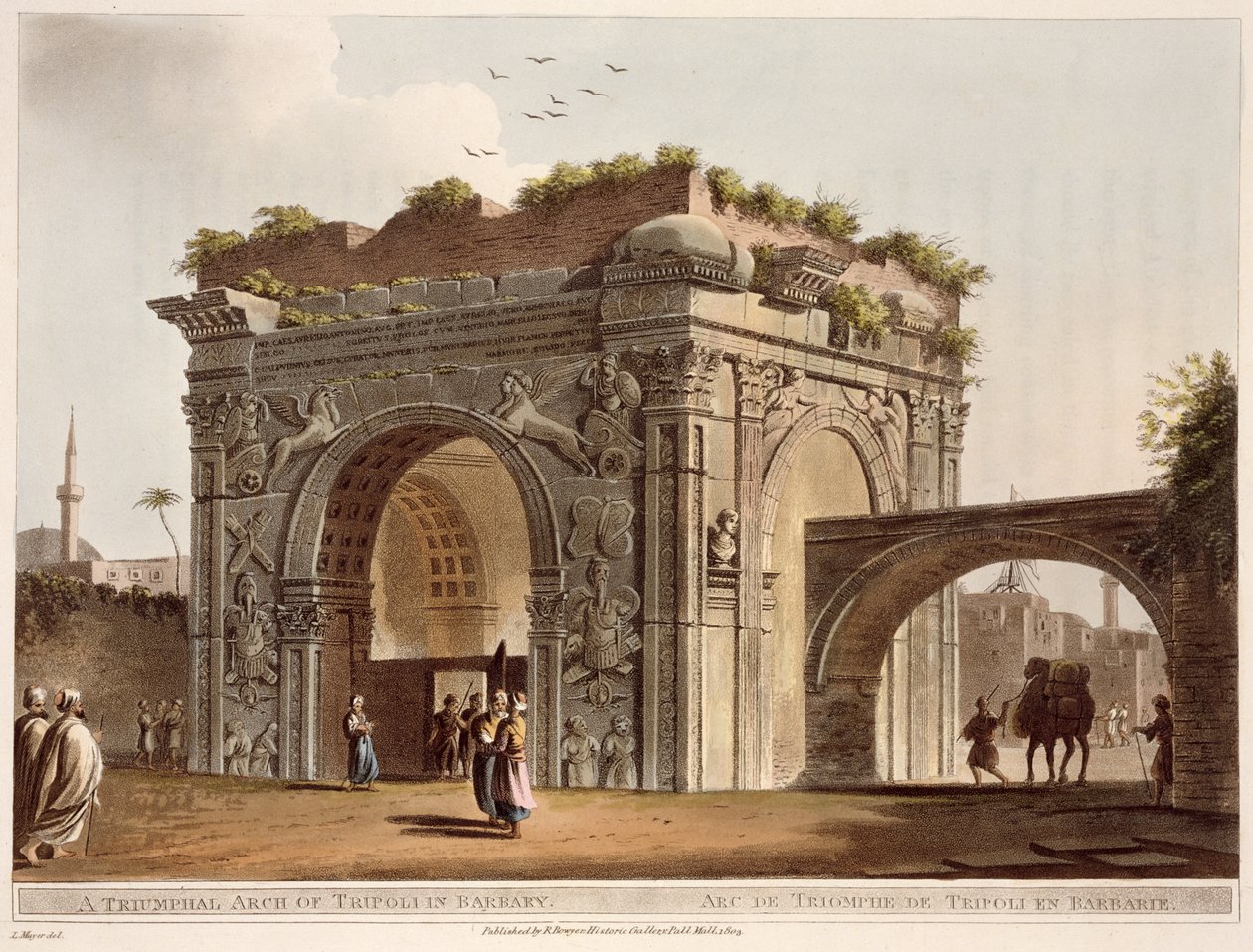 バーバリーのトリポリの凱旋門、プレート24、「オスマン帝国の景色」、パブ。 Robert Bowyer（1758-1834）1803（アクアチント） 作： ルイージメイヤー