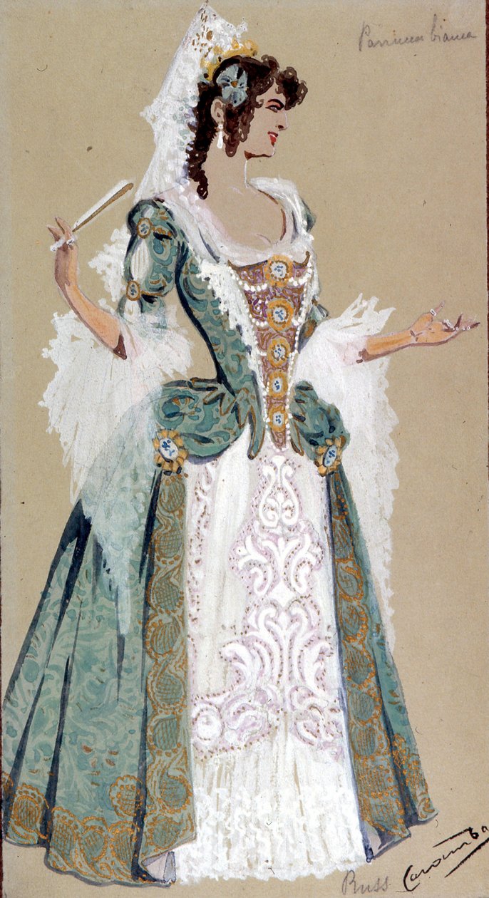 フィガロの結婚、1905年からの伯爵夫人Almavivaの衣装デザイン 作： ルイージ・サペリ・カランバ