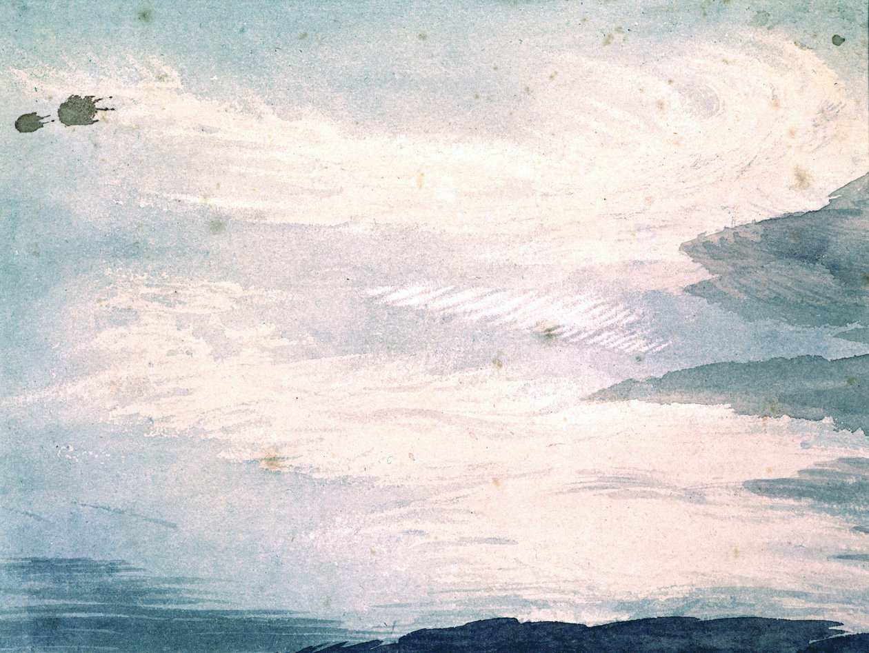 雲の研究、c.1808-11（紙にトイレ） 作： ルーク・ハワード