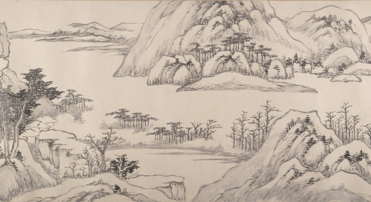 秋の川の風景」（1661年）。 作： 羅武