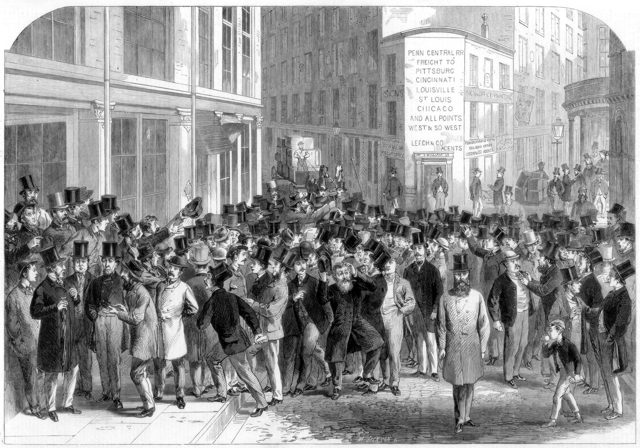 1864年、ニューヨークのカーブストーン株式仲買人。 作： M.ジャクソン