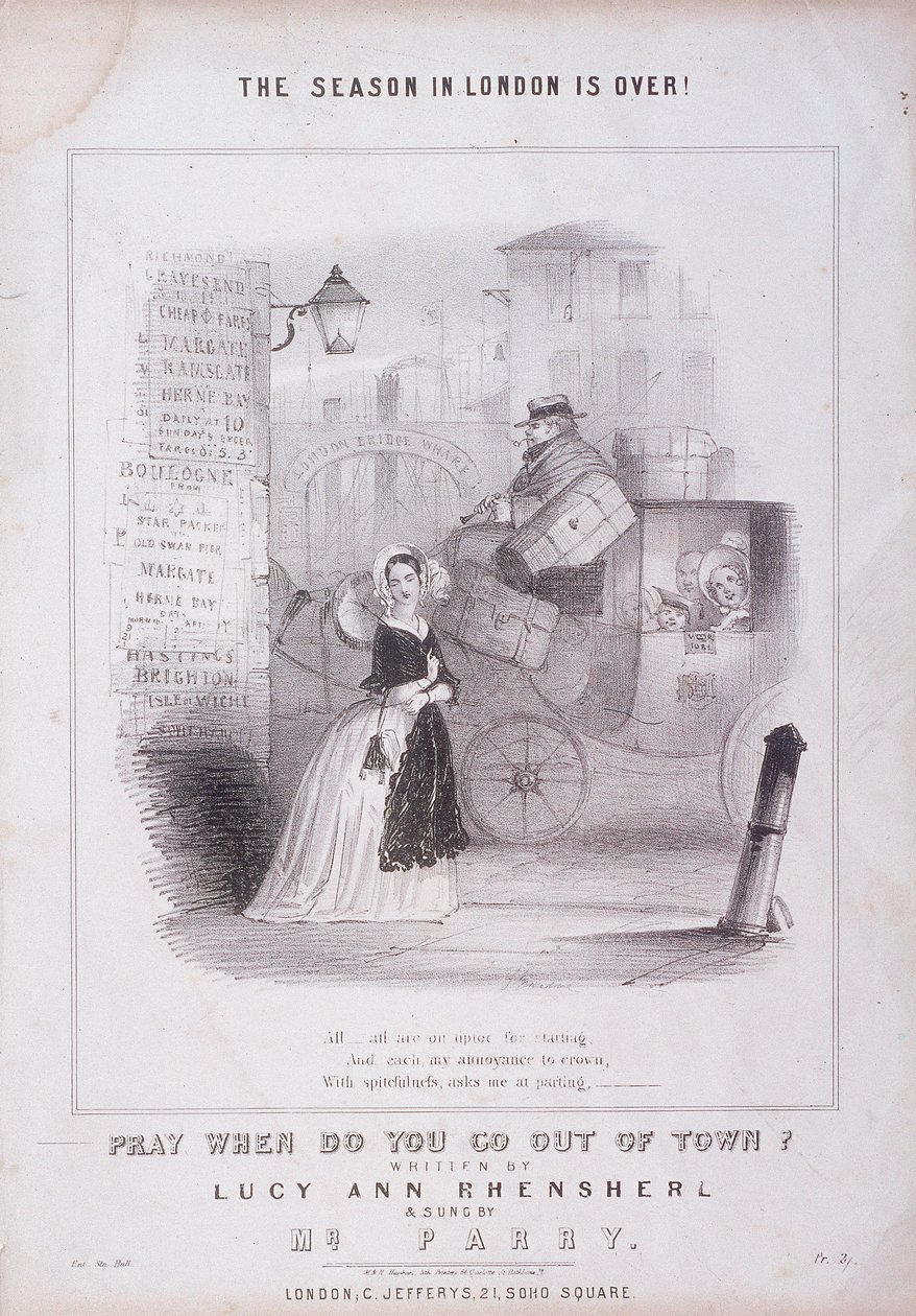 ロンドンブリッジワーフ、ロンドン、c1840 作： MとNハンハート