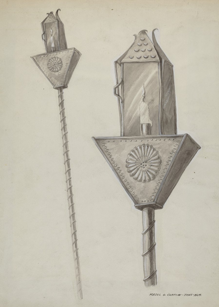 Penitente Processional Lantern、c。 1937年。 作： Majel G. Claflin