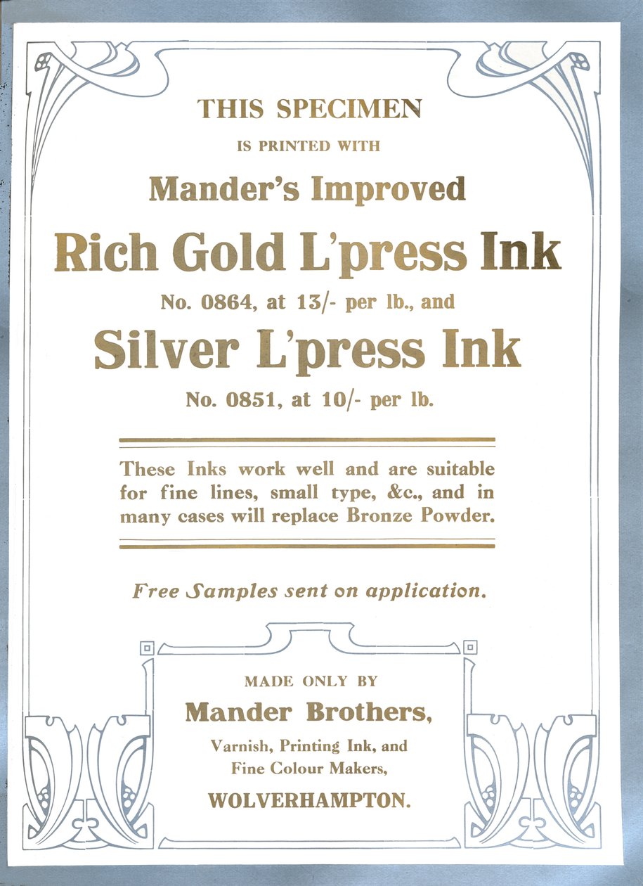 Mander Brothers Advert、1919 作： マンダー兄弟