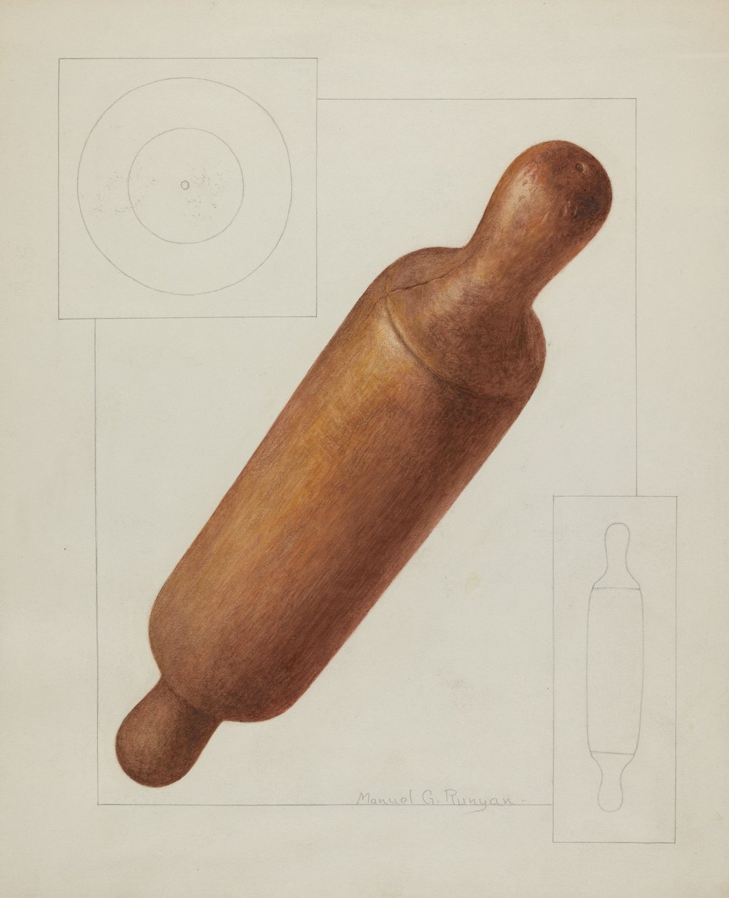 Dough Rolling Pin, c. 1937. 作： マヌエルG.ルニヤン