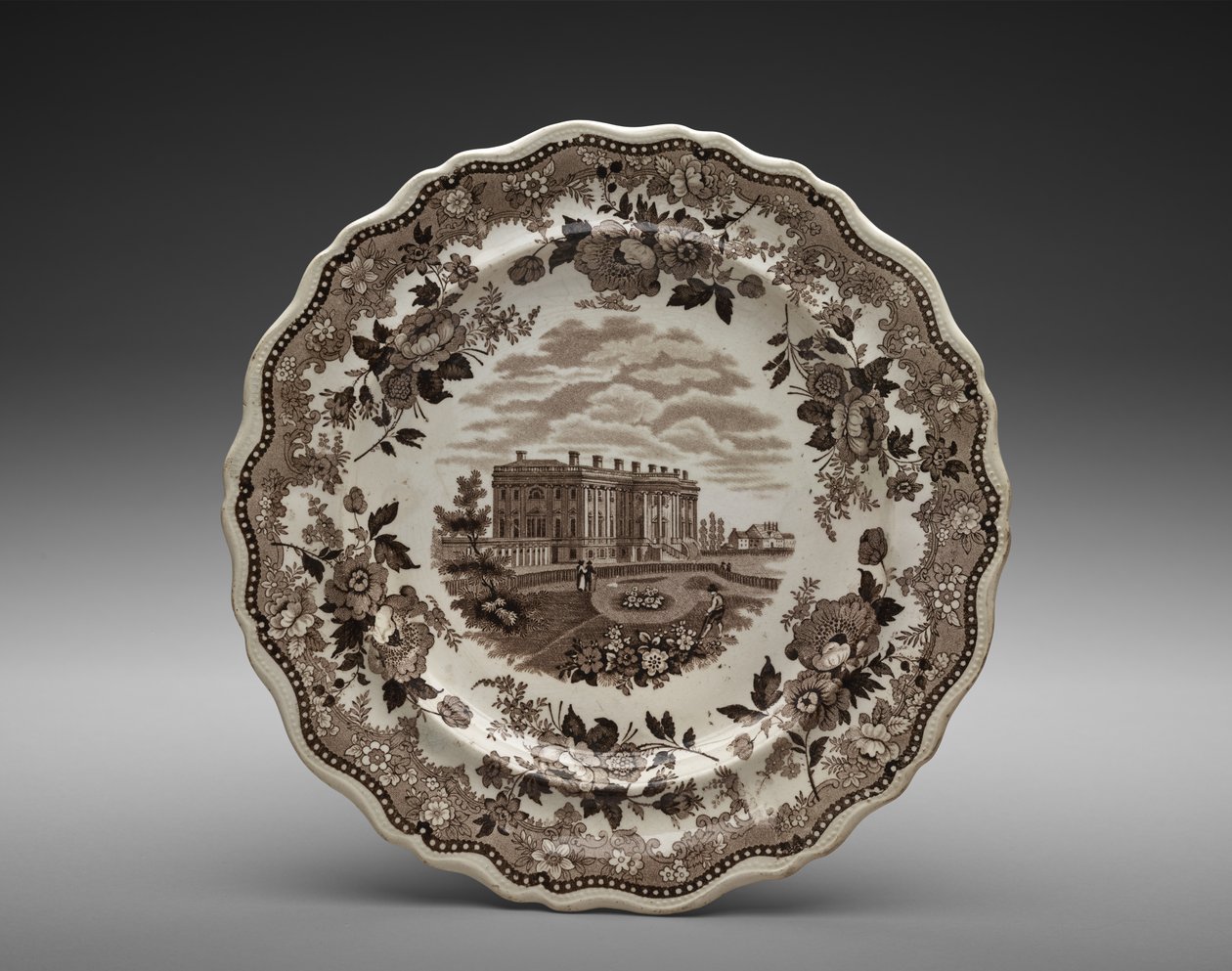 プレート、1831-c.1843（転写プリント付き鉛釉陶器） 作： メーカージョブとジョンジャクソン