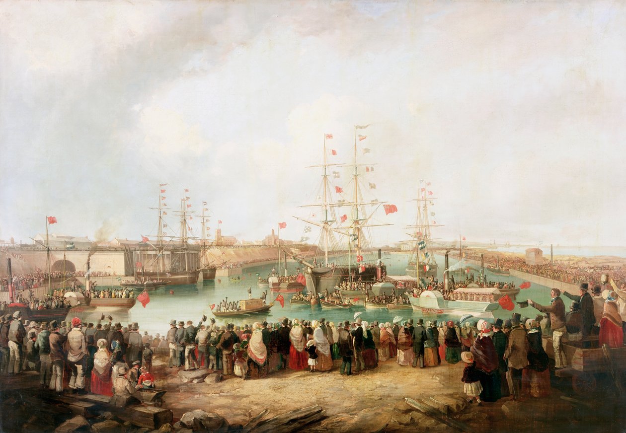 1850年、1853年、サンダーランドのサウスドックの開港 作： マーク・トンプソン
