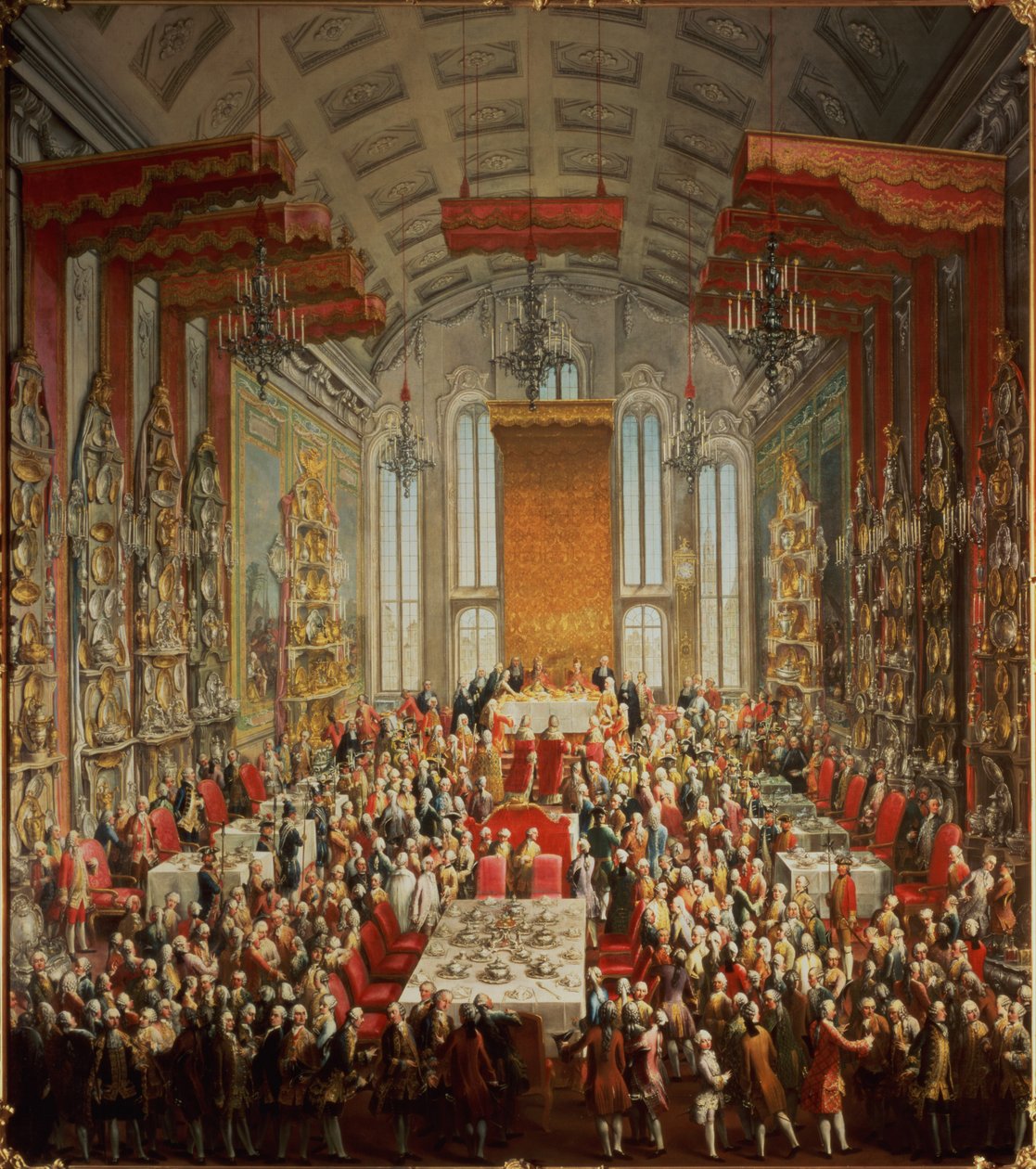1764年フランクフルトでのジョセフ2世の戴冠式宴会 作： Martin II MytensまたはMeytens
