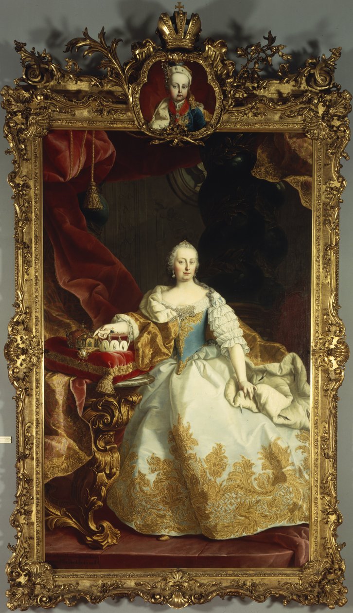 ジョセフ2世が幼少期を迎えたマリアテレジア皇后の肖像画、1744年 作： マーティン・メイテンス・ザ・ヤング