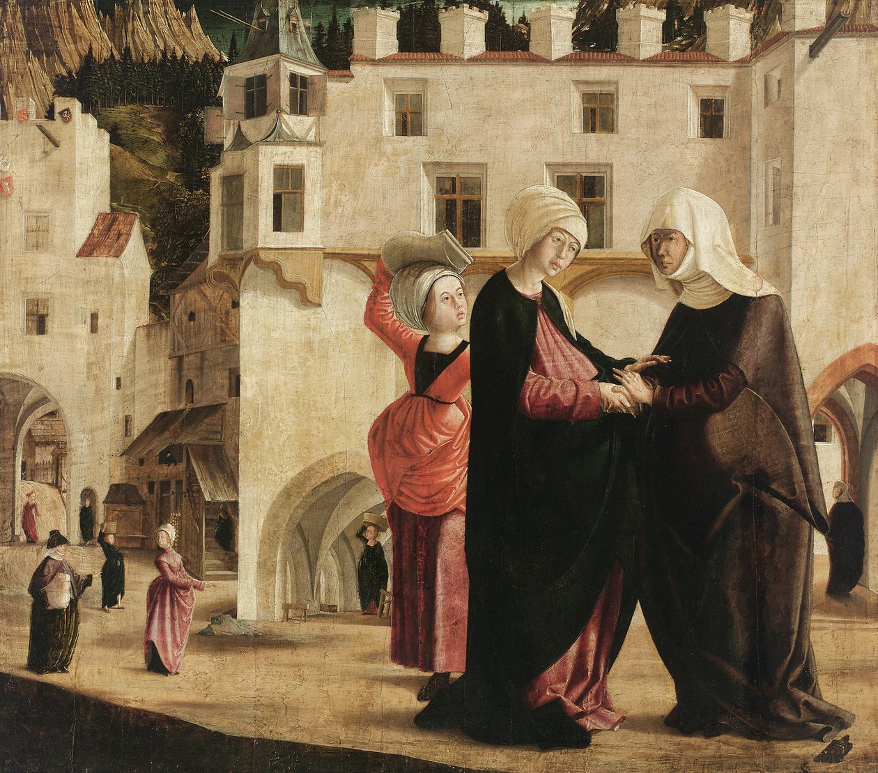 訪問、c.1502（トウヒの木に絵を描く） 作： マルクス・プレンティフル