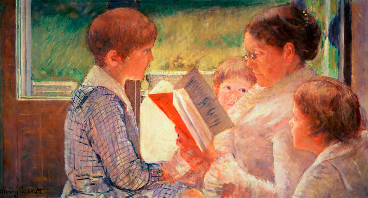 彼女の孫へのカサット・リーディング夫人、1888 作： メアリー・カサット