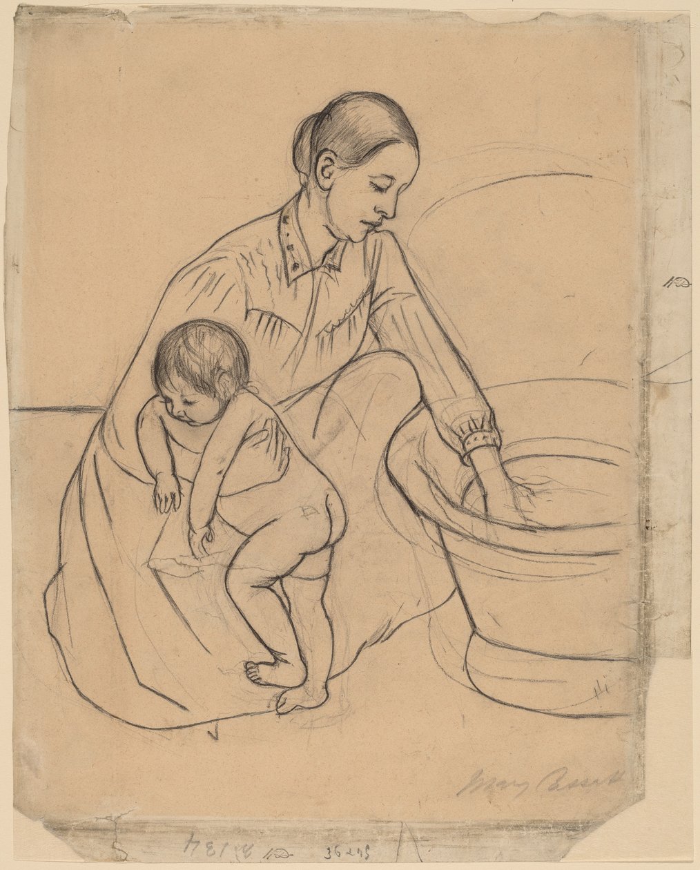 The Bath [recto], 1890-1891. 作： メアリー・カサット