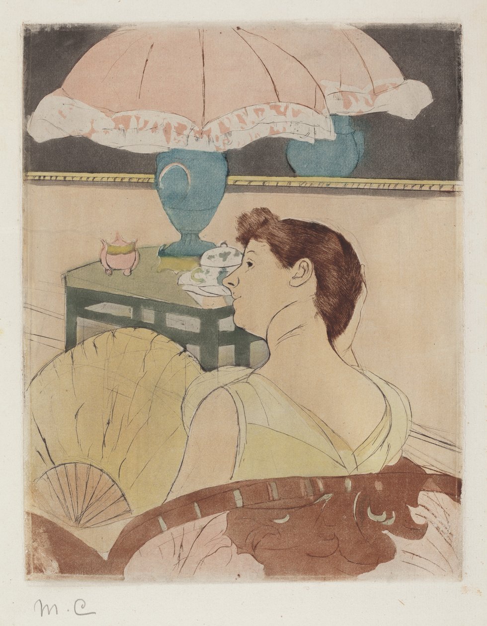The Lamp, 1890-1891. 作： メアリー・カサット