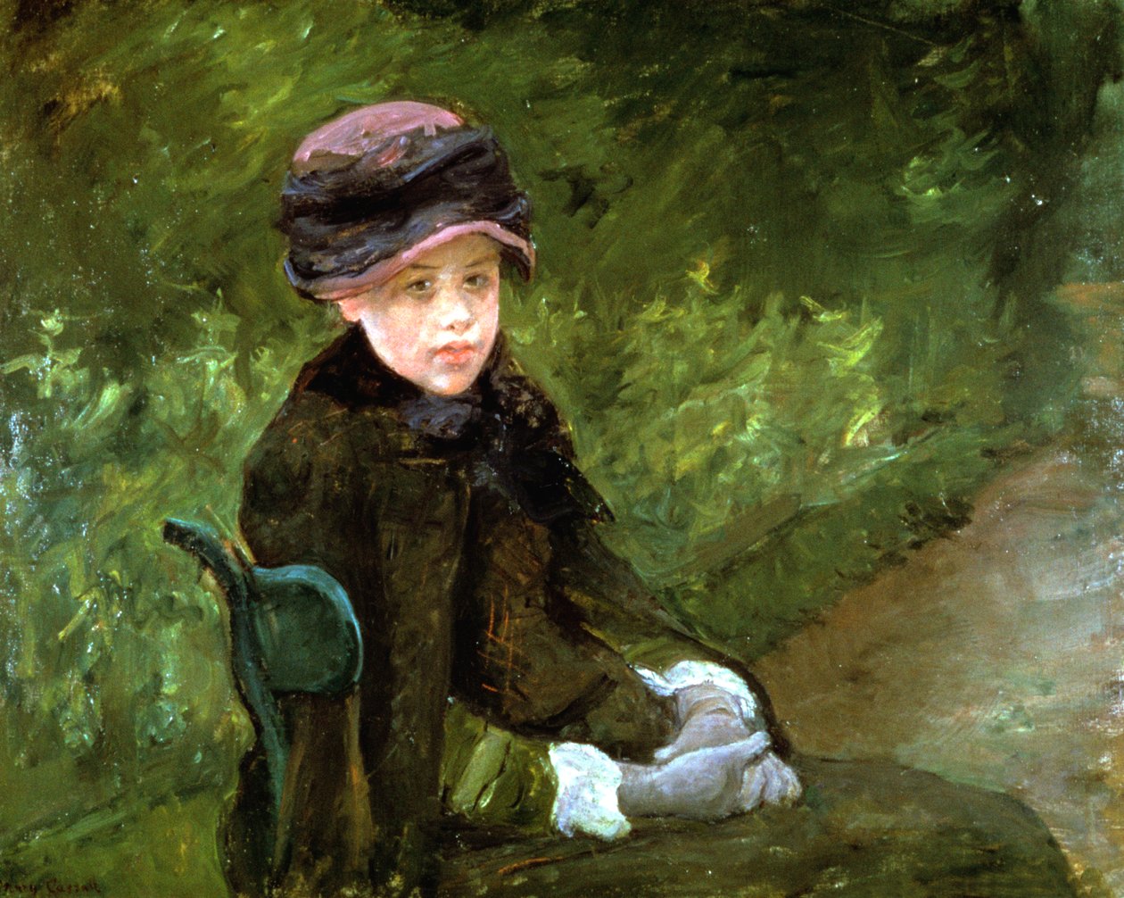 公園の若い女性、c1880 作： メアリー・カサット