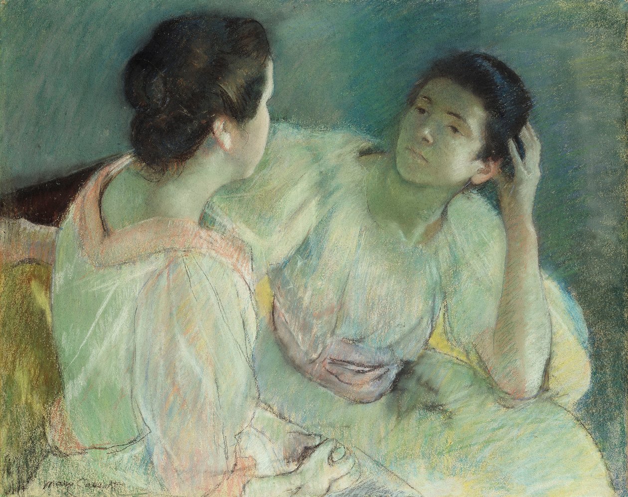 会話、1896年 作： メアリー・カサット