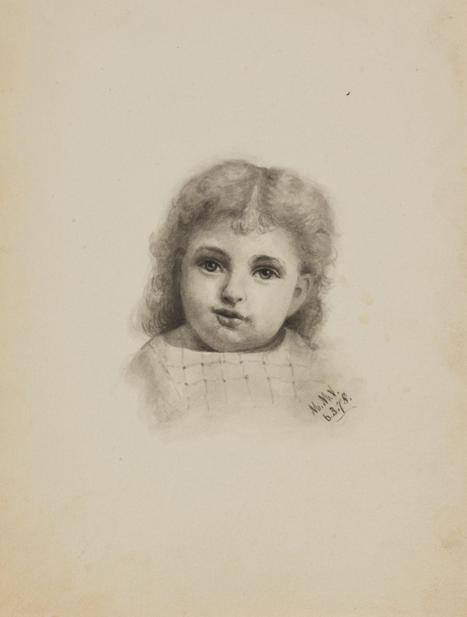 無題 子供の頭部 1878年 作： メアリーヴォーウォルコット