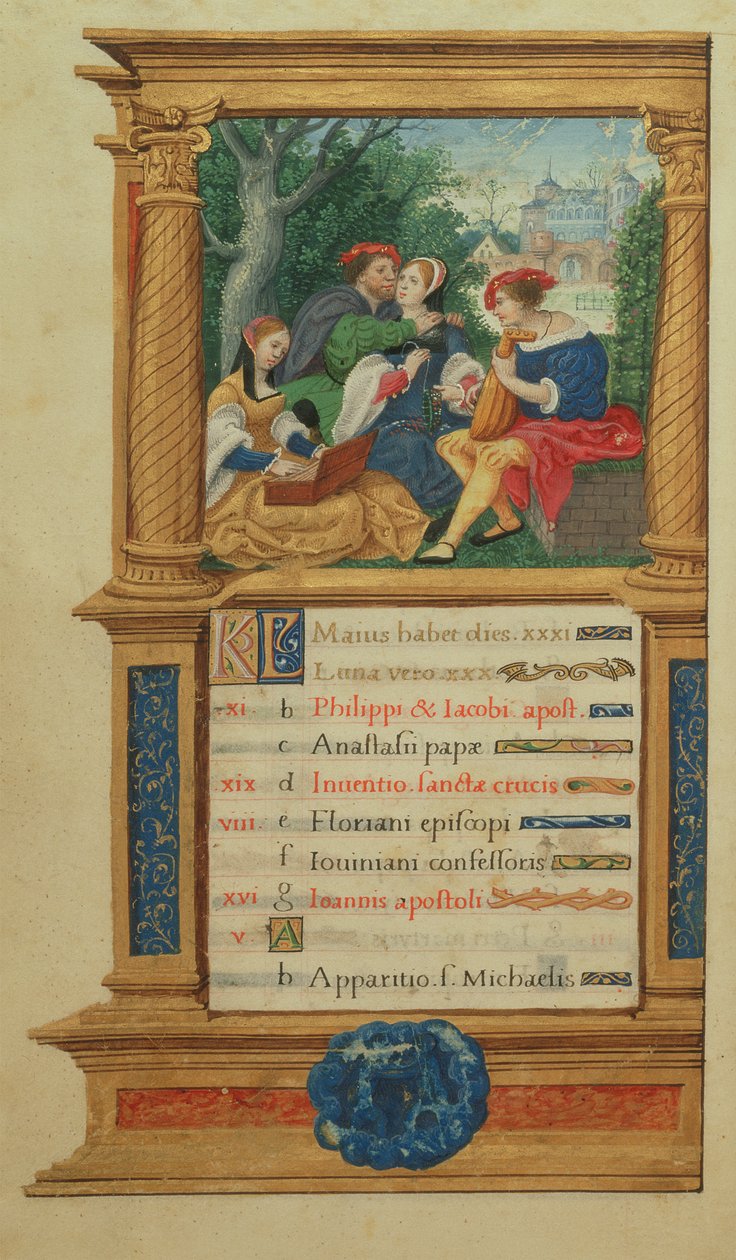 MS W.449 fol.6vメイキングミュージック、1525年 作： マスタージャンドモーロン